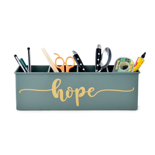 Elan Hope All In One Multifunctional Office Supplies Desk Organizer- Moss Green