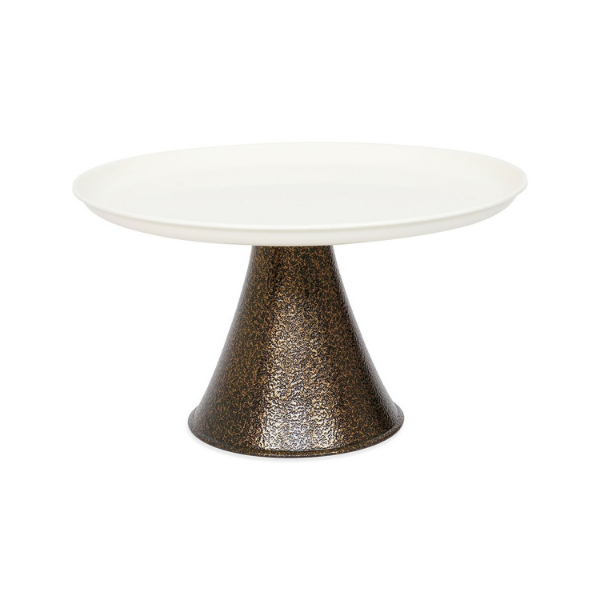 Elan Tall Cake Stand with Server (Black, Off White)