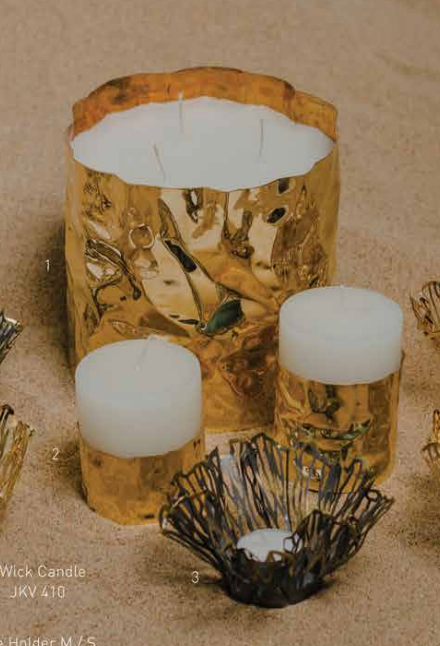 Elan Jwalaa Three Wick Candle (Brass)