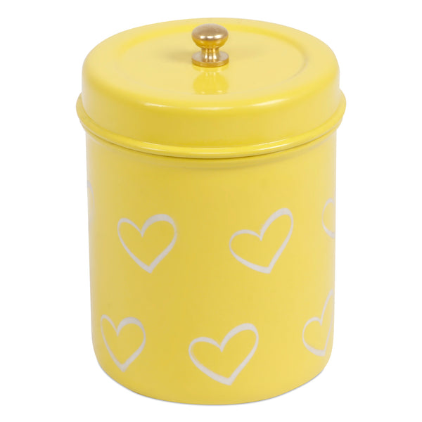Elan Hearts Canister, Stainless Steel (500ml, Yellow)