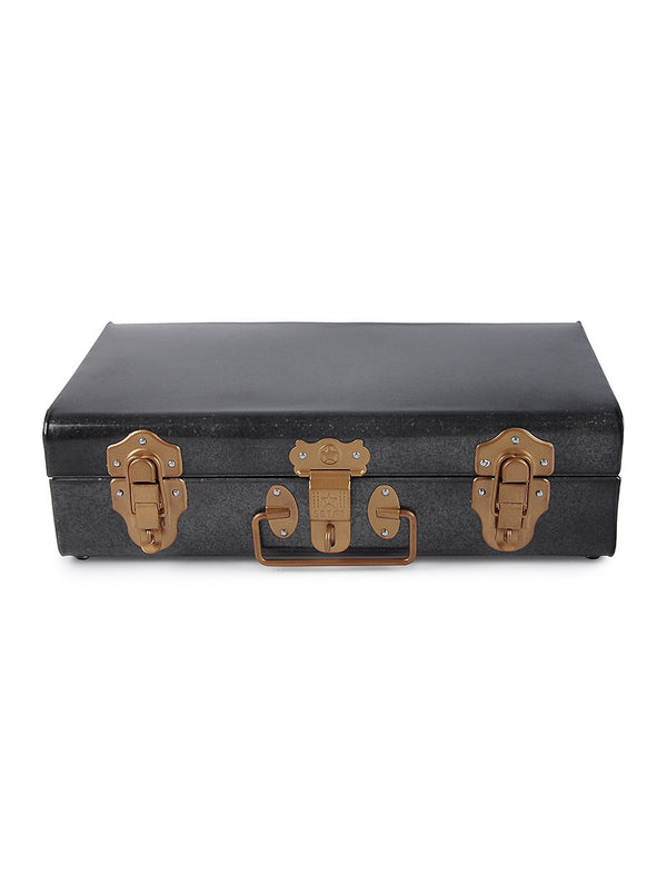 Elan Long Storage Trunk, Jewelry & Makeup Storage Chest (Antique Black)