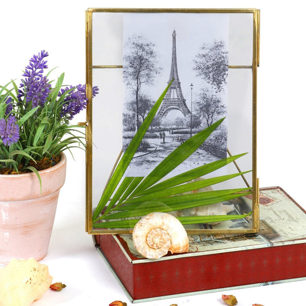 Elan 6X8IN Pressed Glass Photo Frame, Hanging and Table Top