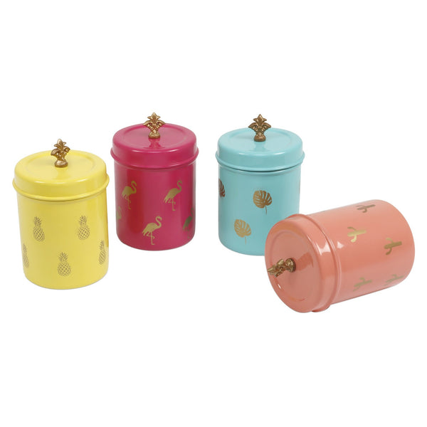 Elan Tropical Canisters, Set of 4 (Stainless Steel, 0.5Litre)