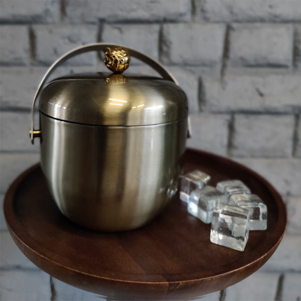 Acorn Ice Bucket (Stainless Steel, Golden Finish)