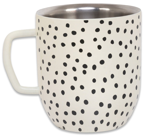 Elan Double Walled Stainless Steel Cup (Dots Print, 300 ml)