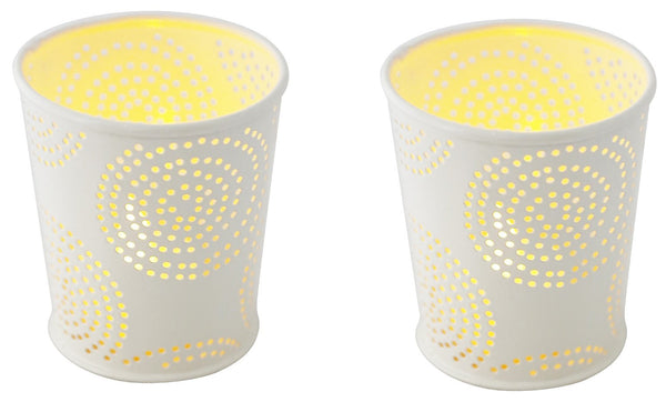 Elan Astral Votive (Set of 2, Off White )